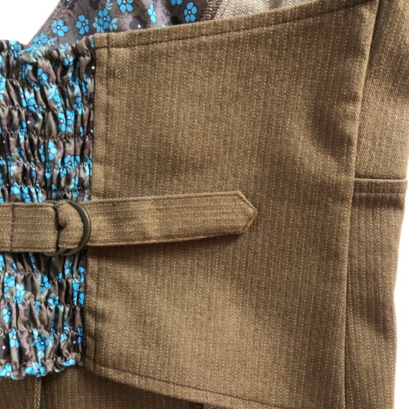 Brown Tailored Pinstripes Button Front Vest - Picture 13 of 13